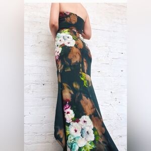 Black Halo Strapless Floral Dress - Multicolor